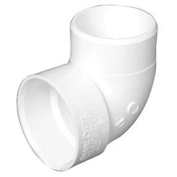 Pinpoint Charlotte Pipe & Foundry PVC003330600HA 1.5 in. PVC DWV Short Turn 90 deg Elbow PI612332 - main
